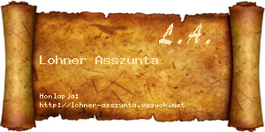 Lohner Asszunta névjegykártya